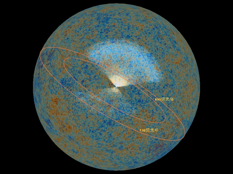 クエーサーの分布と宇宙マイクロ波背景放射のマップ